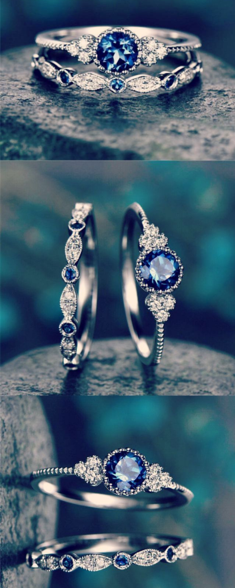 Luxury Crystal Ring 2Pcs/Set