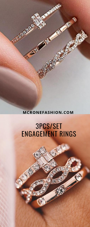 3Pcs/Set Engagement Rings