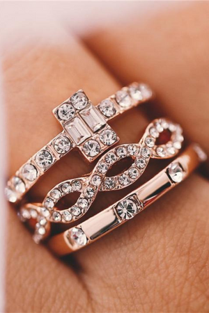 3Pcs/Set Engagement Rings