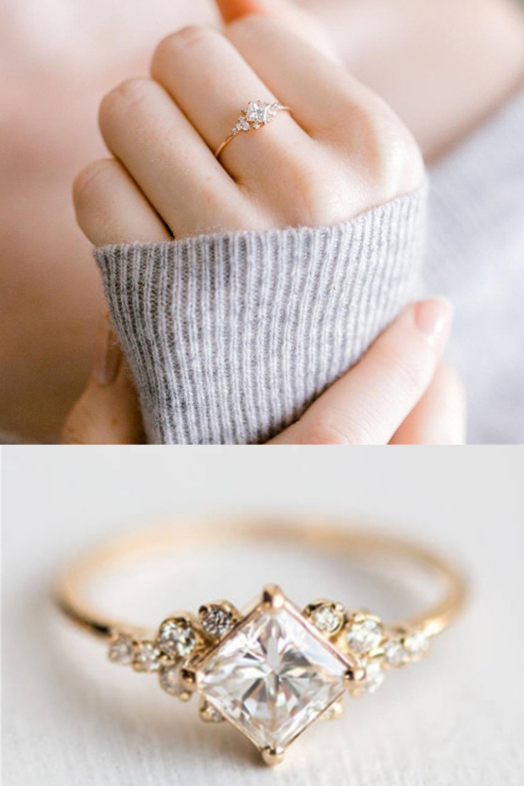 Elegant Gold Rhinestone Ring