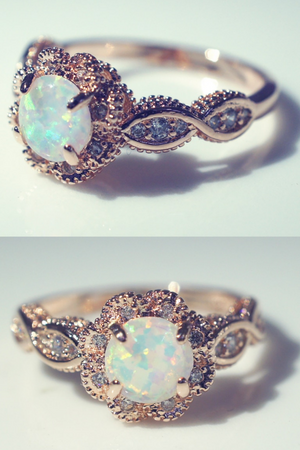 Opal Rose Gold Ring