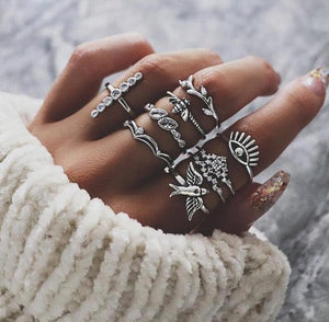 Chunky Boho Midi Ring Sets