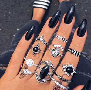 Chunky Boho Midi Ring Sets