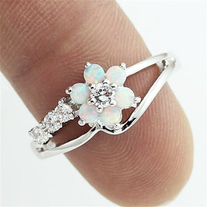 Flower Rhinestone Silver Color