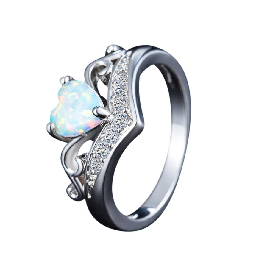 Oval Cut Heart Fire Opal Ring