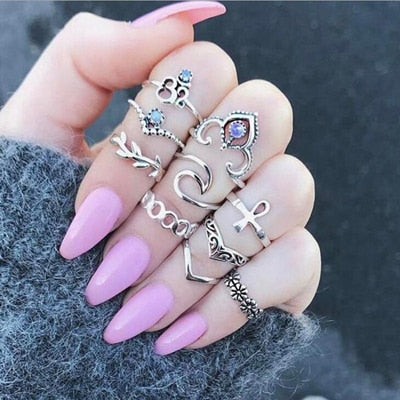 Chunky Boho Midi Ring Sets