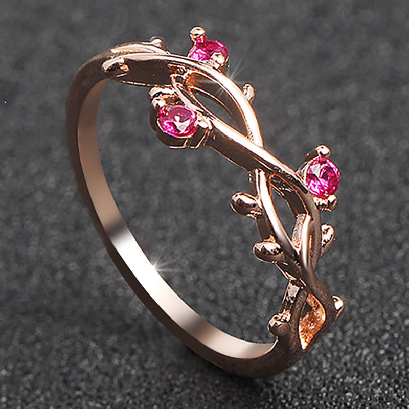 Floral Plated Rose Gold Engagement Rings