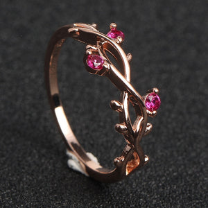 Floral Plated Rose Gold Engagement Rings