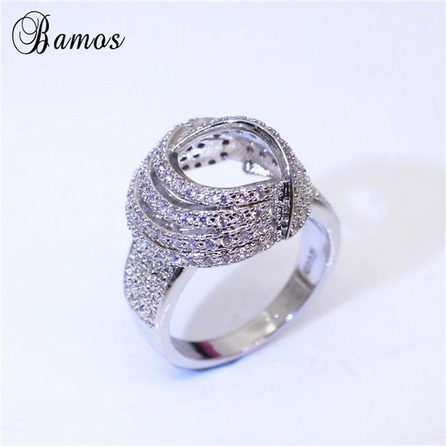 Gorgeous Hollow White CZ Ring