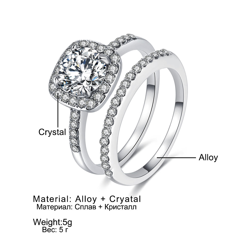 Fashion Engagement Zircon Crystal Ring